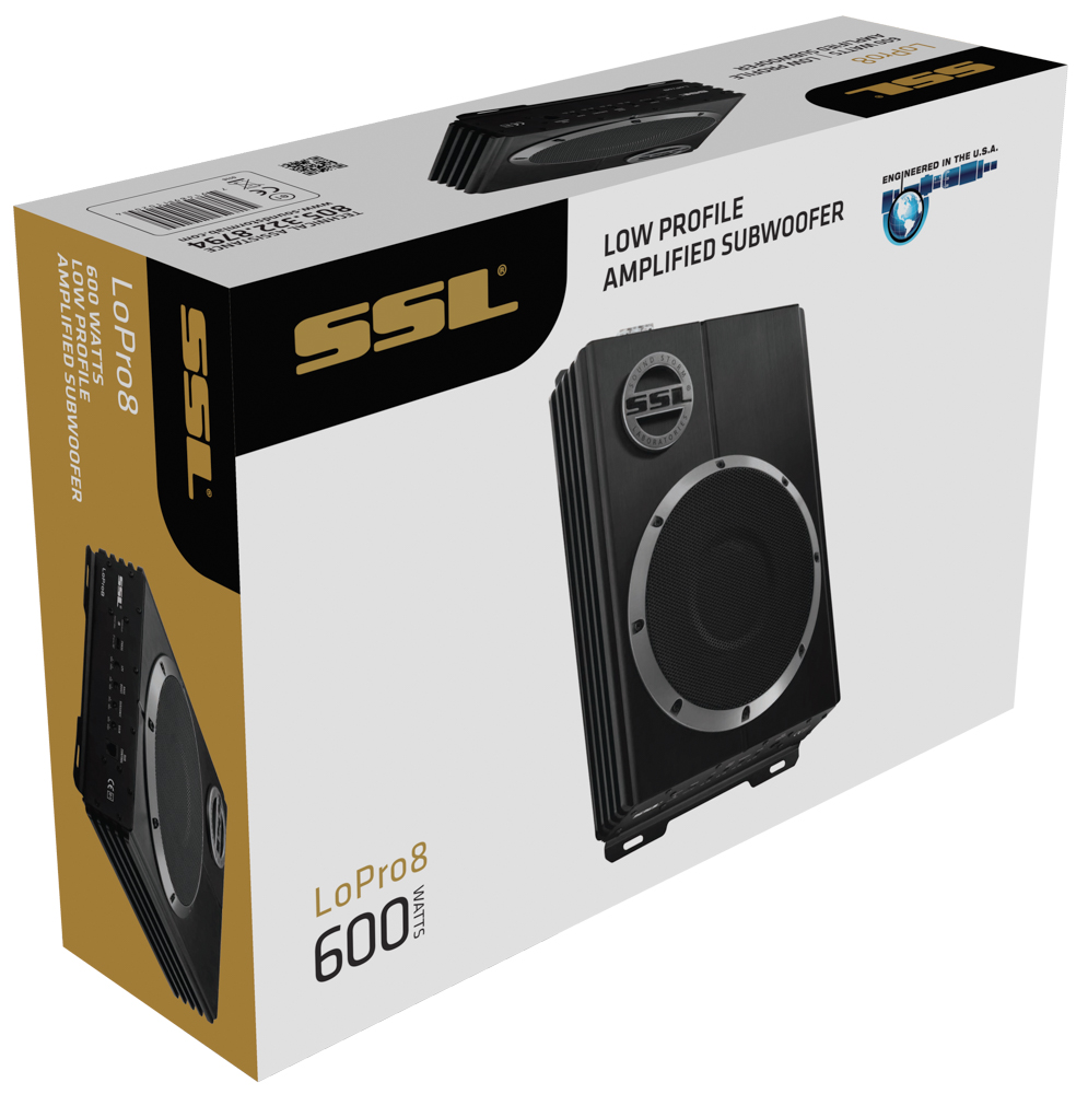 SoundStorm LOPRO8 Single 8" 600W Under Seat Powered Subwoofer Bass System 